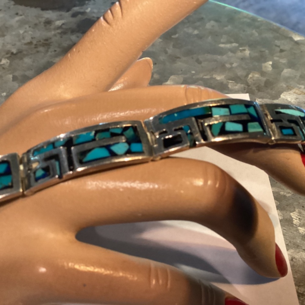 Turquoise BRACELET. Sterling stunning design. Must see - Picture 7 of 12